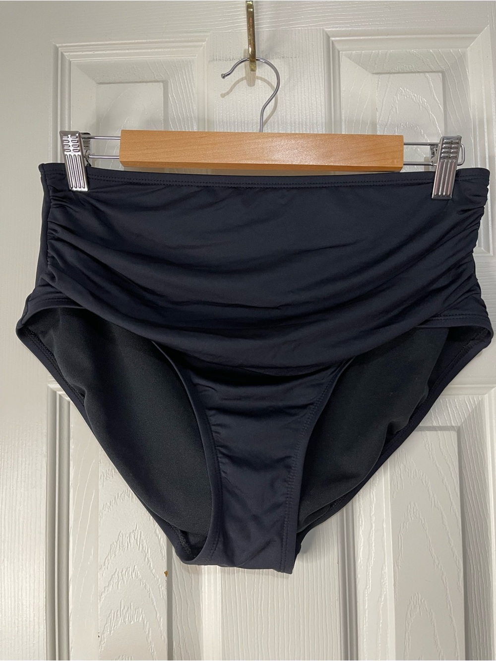 Merona Black High Waisted Flattering Modest Bikini Bottom size Large